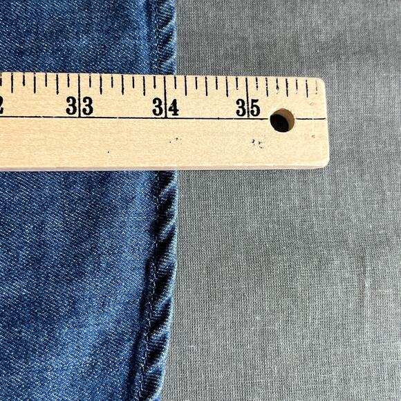 Old Navy Shirt Mens Size 3XL Blue Denim Slim Fit Button Up Short Sleeves Casual - Picture 7 of 8